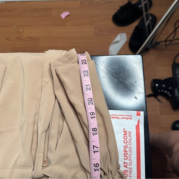 Cicibird Women's Solid Color Casual Button Up Sleeve Chiffon Blouse with Ruffle - Picture 7 of 8